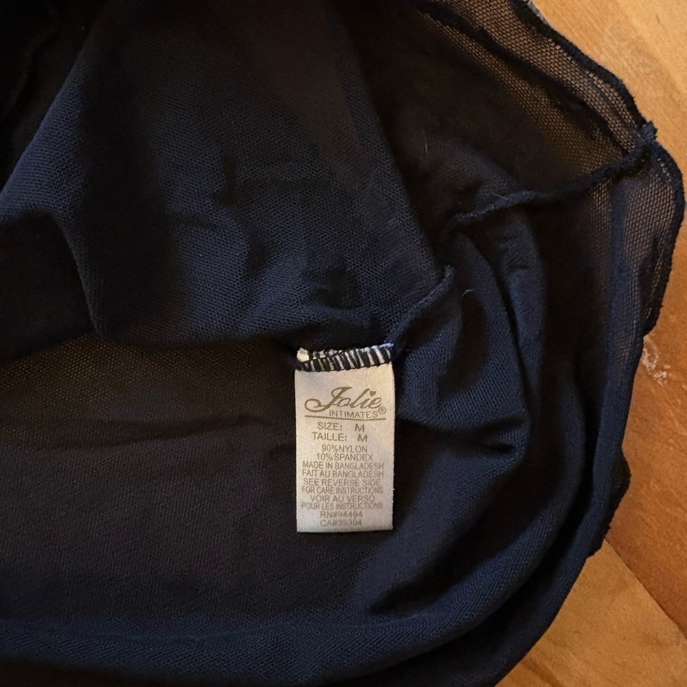 Vintage Black Sheer Slip Dress (M) - Picture 7 of 7